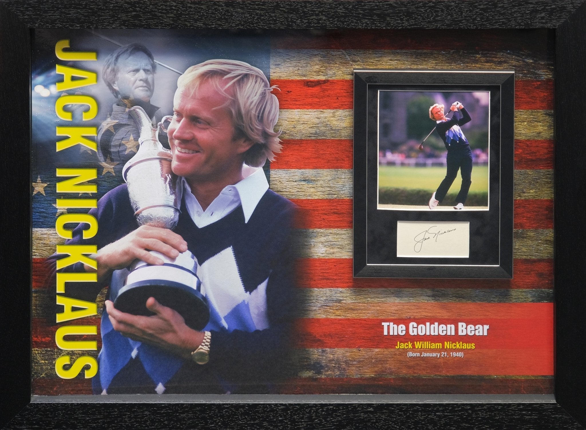 Jack Nicklaus Signed Whitecard Framed Display - Memorabilia Framers Shop